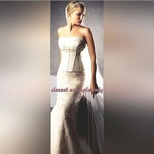 Da Vini Elegant Cream Lace Dress and Corset Set Size 6